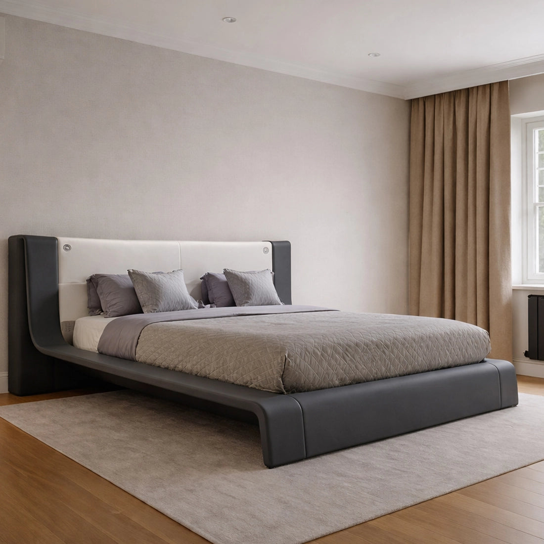 Contemporary Fabric Bed Frame
