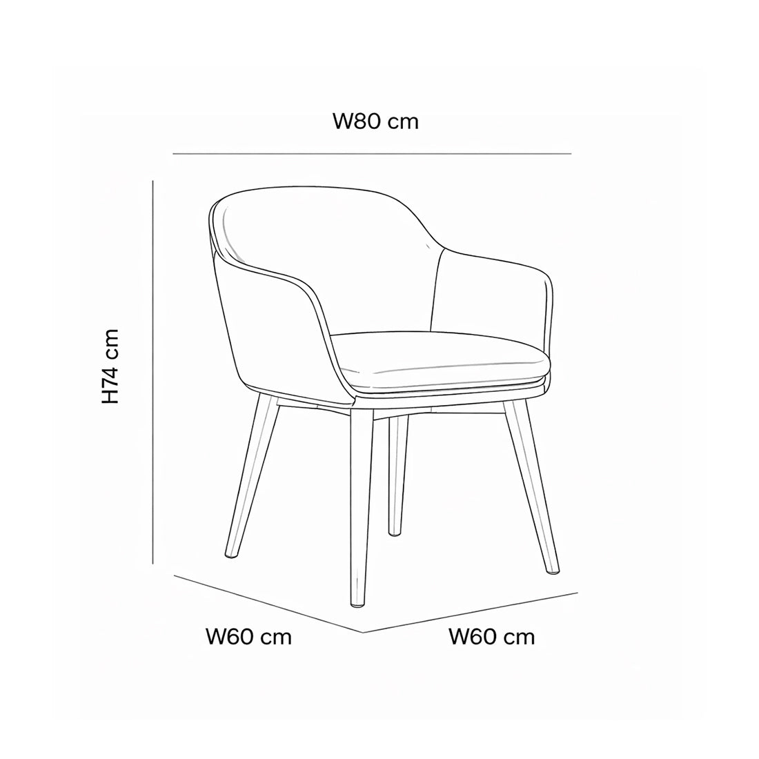 Minimalist Fabric Arm Chair