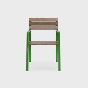 metal and wooden chair