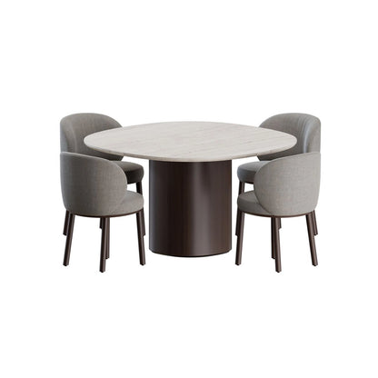 Round Marble Dining Table Set
