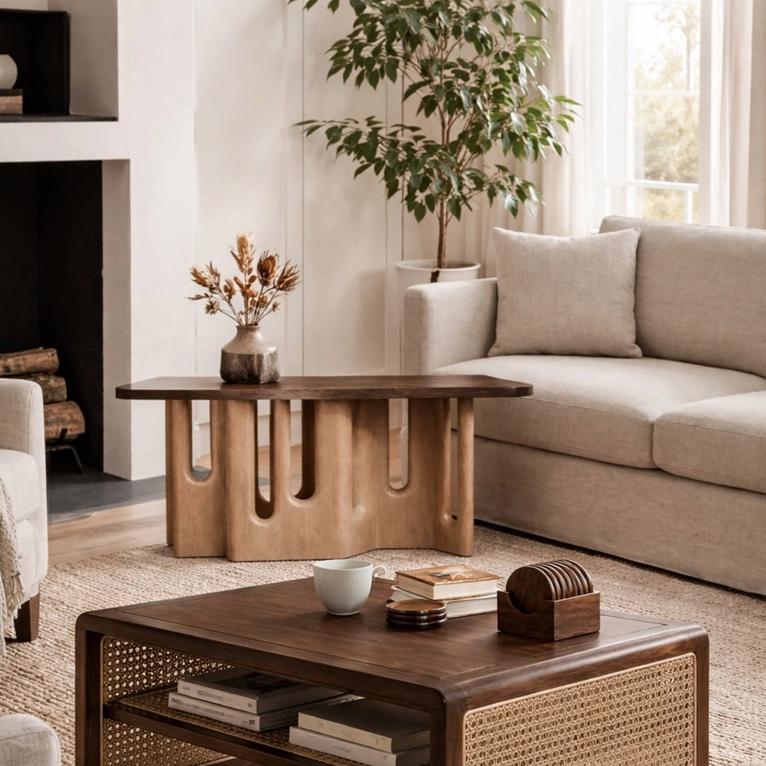 Artistic Wood Console Table