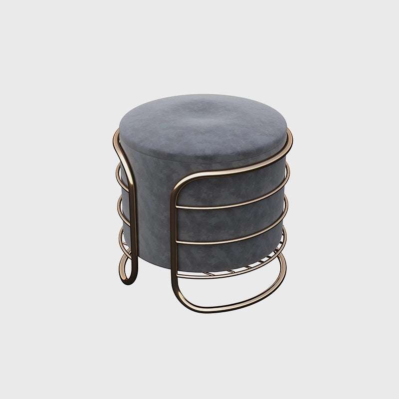 Velvet Round Foot Stool