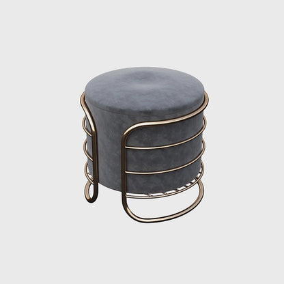 Velvet Round Foot Stool
