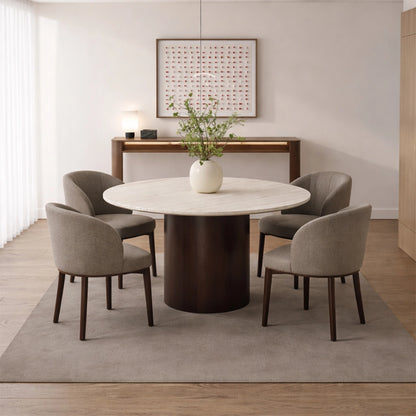 Round Marble Dining Table Set