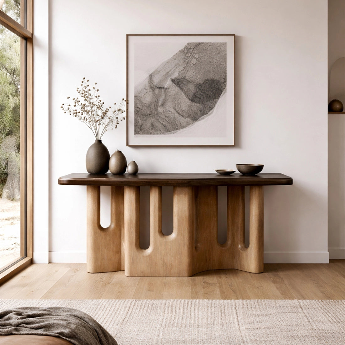 Artistic Wood Console Table