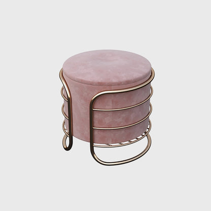 Velvet Round Foot Stool