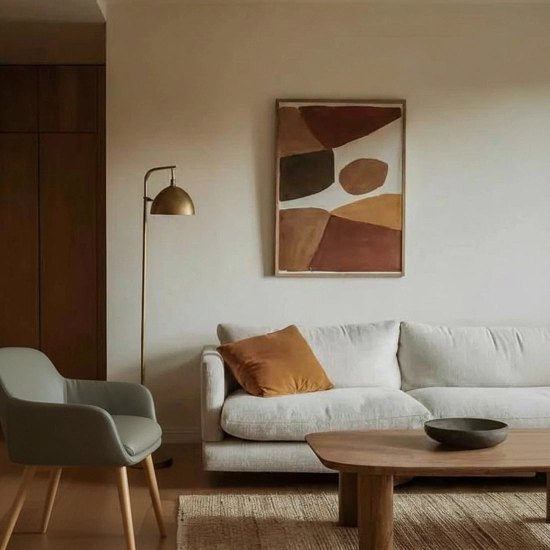 Minimalist Fabric Arm Chair