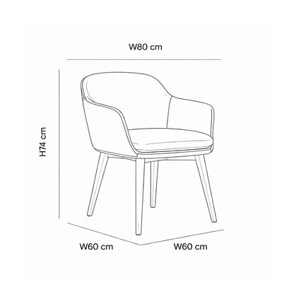 Minimalist Fabric Arm Chair