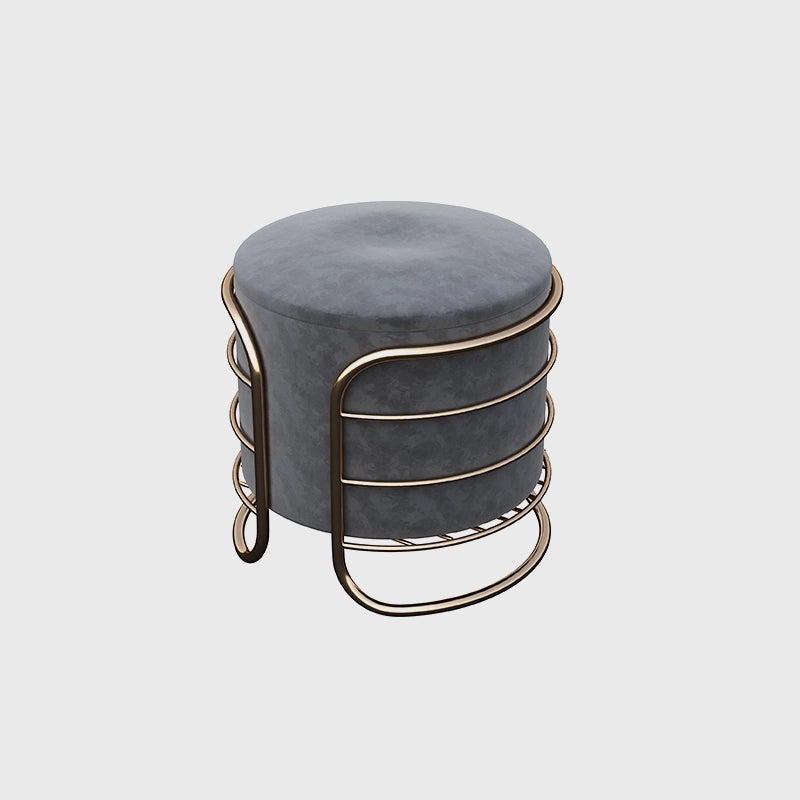 Velvet Round Foot Stool