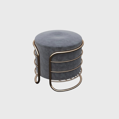 Velvet Round Foot Stool