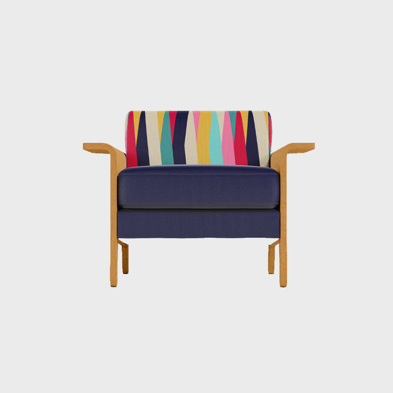 Chair With Wood And Linen Fabric