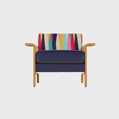 Chair With Wood And Linen Fabric