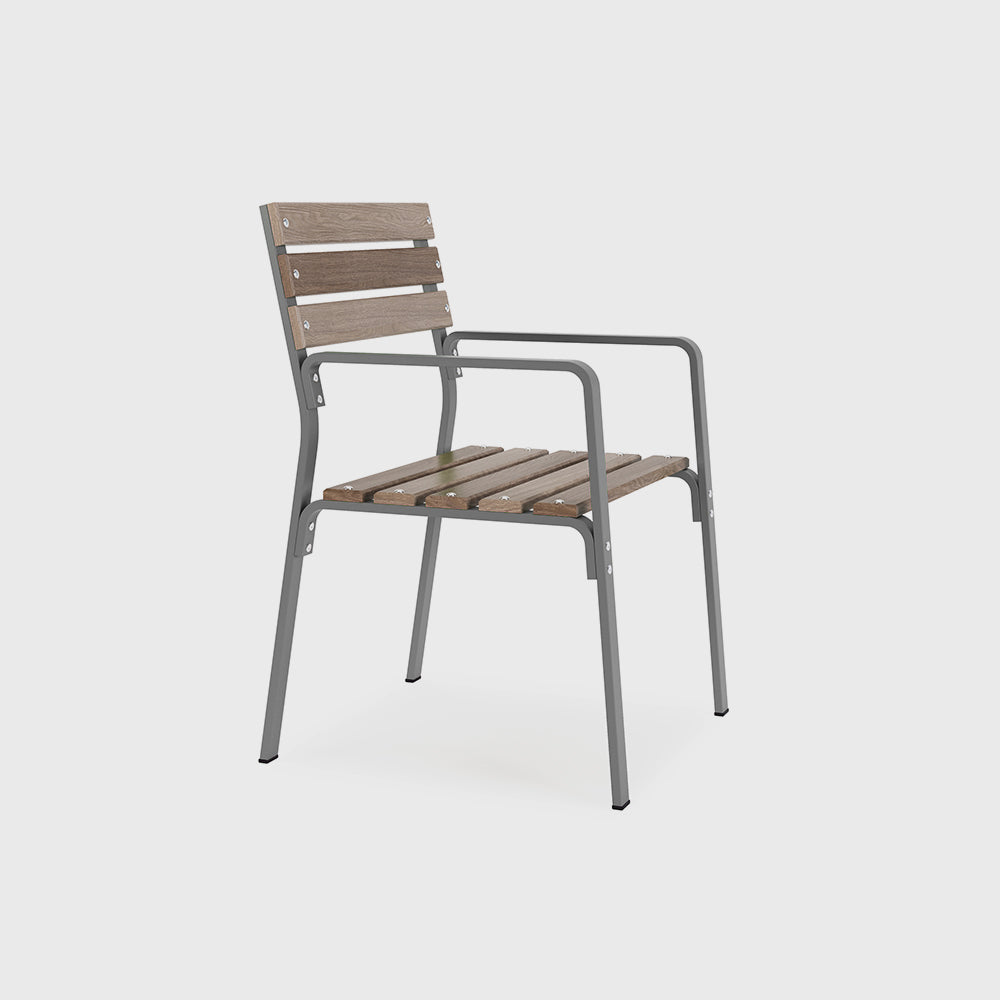 metal and wooden chair