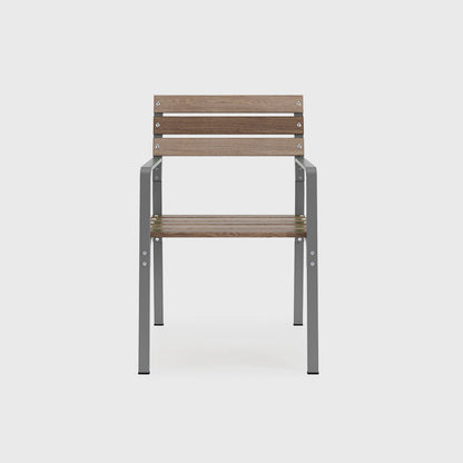 metal and wooden chair