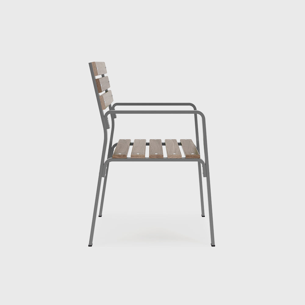 metal and wooden chair