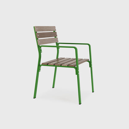 metal and wooden chair