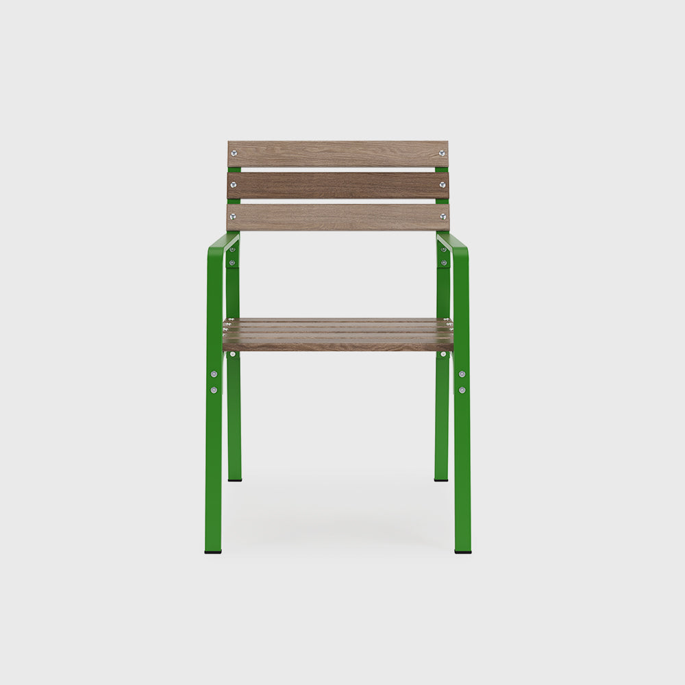 metal and wooden chair