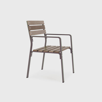 metal and wooden chair