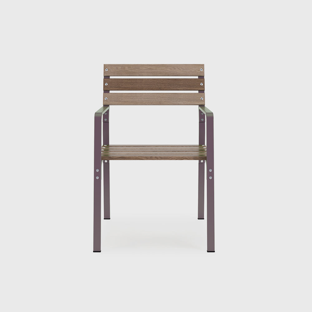 metal and wooden chair