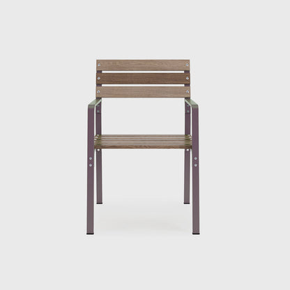 metal and wooden chair