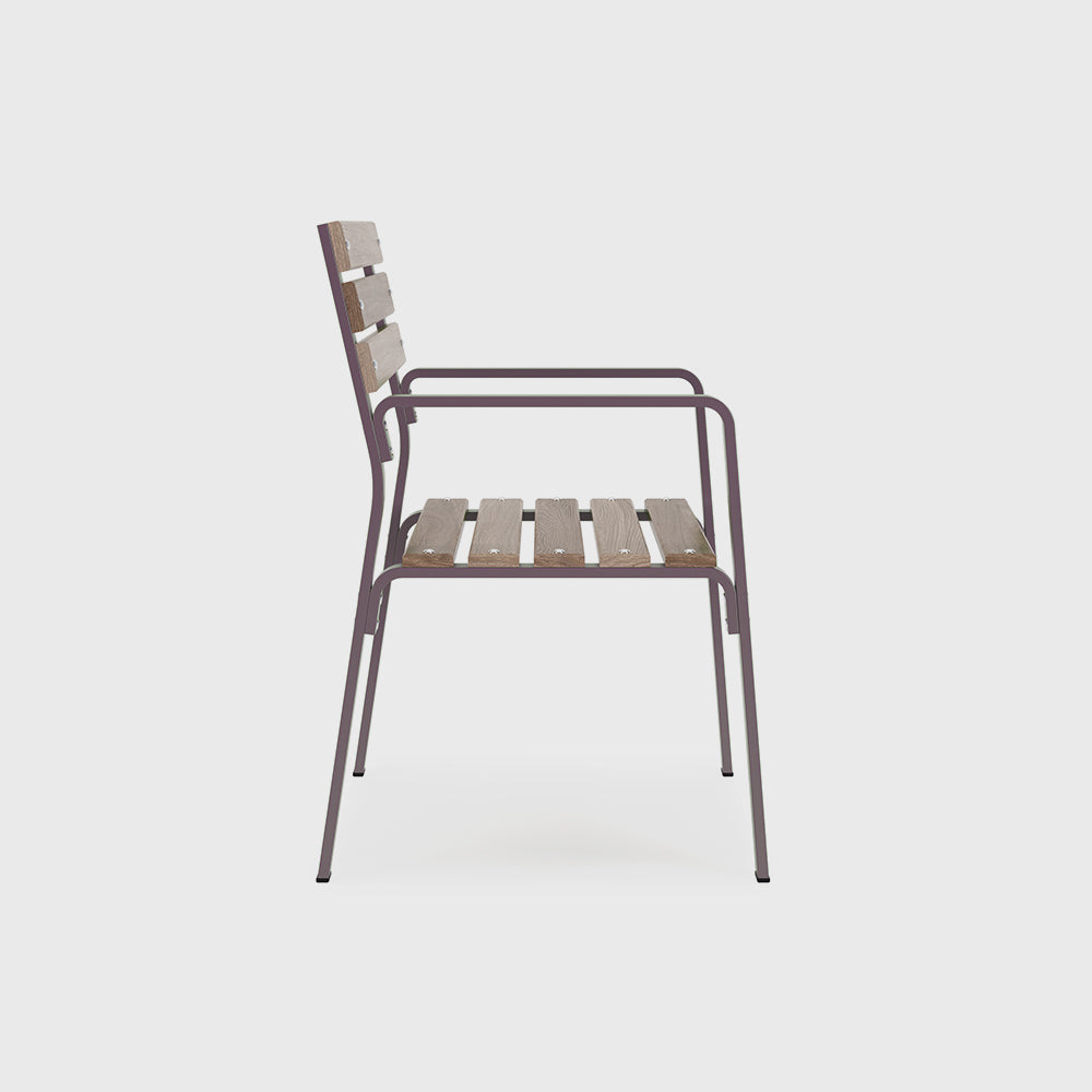 metal and wooden chair